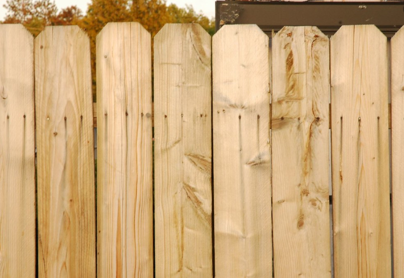 this image shows pine fence in Broomfield, Colorado